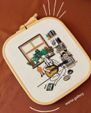 دیوارکوب گلدوزی طرح کنج خلوت من