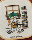 دیوارکوب گلدوزی طرح کنج خلوت من