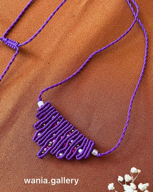 گردنبند میکرومکرومه بافی منجوق دار