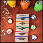 ست دستبند پلاک دار دستباف طرح های فانتزی