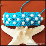 دستبند میکرومکرومه مروارید دار دستباف