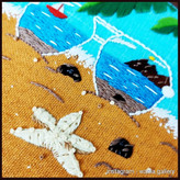 دیوارکوب گلدوزی و رنگامیزی شده طرح دریا در چشم من