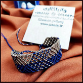 دستبند مکرومه بافی دو رنگ