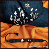 ست کلاه و دستبند دستبافت گلدوزی شده