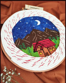 تابلو گلدوزی شده با دست طرح شب های کوهستان