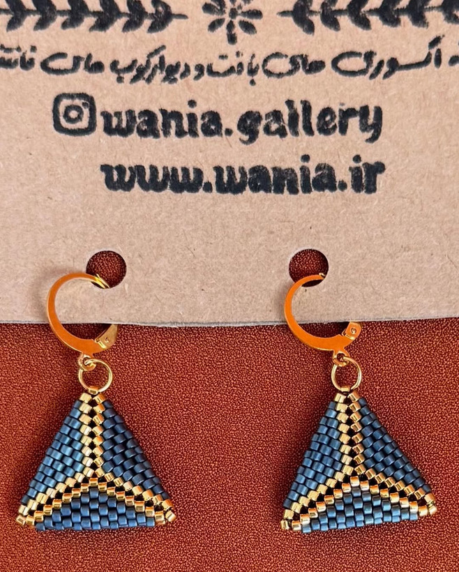 گوشواره های منجوق بافی شده طرح مثلث
