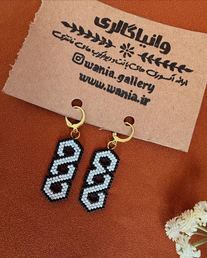 گوشواره های منجوق بافی شده طرح کندو