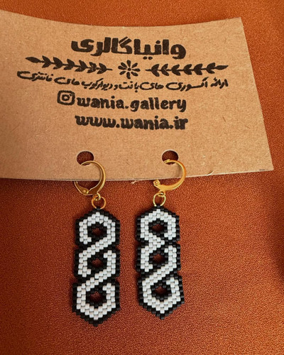 گوشواره های منجوق بافی شده طرح کندو