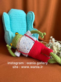 خرید اینترنتی عروسک بافتنی قورباغه